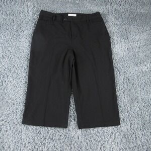Christopher & Banks Capri Pants Womens 12 Black Stretch Dress Career 34x17.5*
